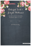 Quaker Marriage Certificate - Blooming Peonies (chalkboard slate blue)