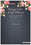 Quaker Marriage Certificate - Blooming Peonies (slate blue)
