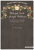 Quaker Marriage Certificate - Flower Garland (parchment charcoal)