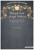 Quaker Marriage Certificate - Flower Garland (parchment slate blue)