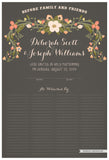 Quaker Marriage Certificate - Flower Garland (charcoal)