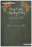 Quaker Marriage Certificate - Folk Garland (chalkboard moss/red flowers)
