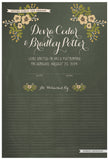 Quaker Marriage Certificate - Folk Garland (chalkboard moss/vanilla flowers)