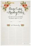 Quaker Marriage Certificate - Folk Garland (ascot gray/red flowers)