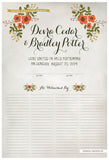 Marriage Certificate - Folk Garland (watercolor ascot gray/red flowers)