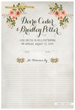 Marriage Certificate - Folk Garland (watercolor ascot gray/tea pink flowers)