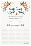 Quaker Marriage Certificate - Folk Garland (eggshell/tea pink flowers)