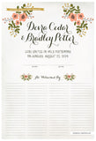 Marriage Certificate - Folk Garland (watercolor eggshell/tea pink flowers)