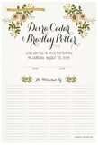 Quaker Marriage Certificate - Folk Garland (eggshell/vanilla flowers)