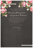 Quaker Marriage Certificate - Blooming Peonies (chalkboard charcoal)