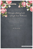 Quaker Marriage Certificate - Blooming Peonies (parchment slate blue)