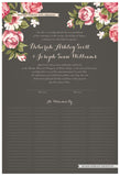 Quaker Marriage Certificate - Blooming Peonies (charcoal)