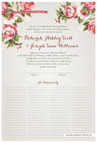 Quaker Marriage Certificate - Blooming Peonies (ascot gray)