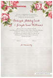 Quaker Marriage Certificate - Blooming Peonies (watercolor ascot gray)