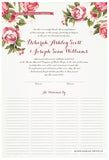 Quaker Marriage Certificate - Blooming Peonies (eggshell)