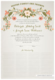 Quaker Marriage Certificate - Flower Garland (ascot gray)