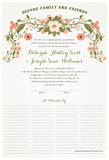Quaker Marriage Certificate - Flower Garland (eggshell)