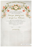Quaker Marriage Certificate - Flower Garland (watercolor ascot gray)