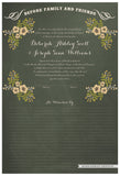Quaker Marriage Certificate - Folk Garland (chalkboard moss/vanilla flowers)