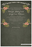 Quaker Marriage Certificate - Folk Garland (parchment moss/tea pink flowers)