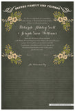 Quaker Marriage Certificate - Folk Garland (parchment moss/vanilla flowers)