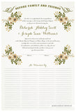 Quaker Marriage Certificate - Folk Garland (eggshell/vanilla flowers)