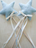 Soft Blue Flower Girl Star Wand - Free Shipping