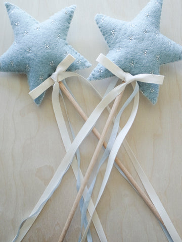 Flower Girl Star Wand in Soft Blue
