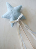 Soft Blue Flower Girl Star Wand - Free Shipping