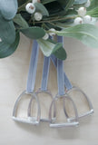 Pewter Equestrian Stirrup Ornament with Velvet Ribbon - Free Shipping