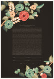 Signature Ketubah Blooming Branches on Bookcloth