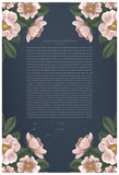 Signature Ketubah Blooming Roses on Bookcloth