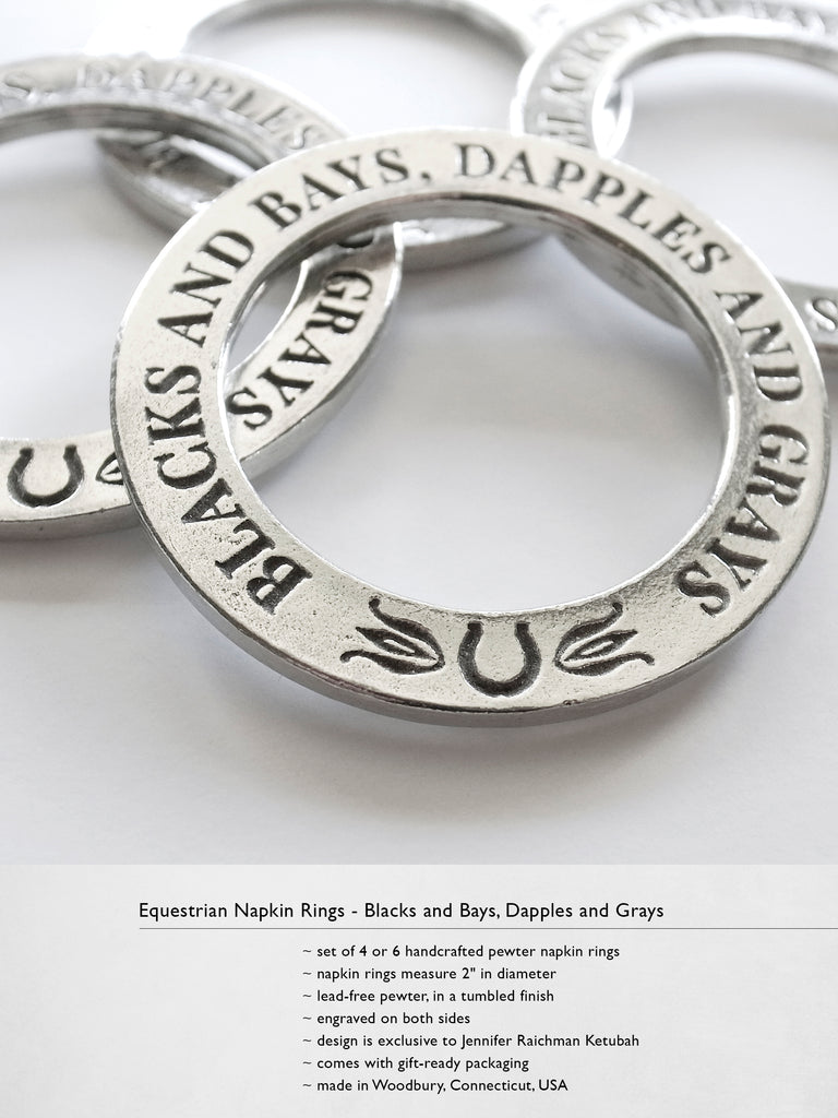 Napkin Rings - Blacks and Bays, Dapples and Grays - Free Shipping