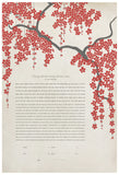Signature Ketubah - Falling Blossoms on Washi Paper