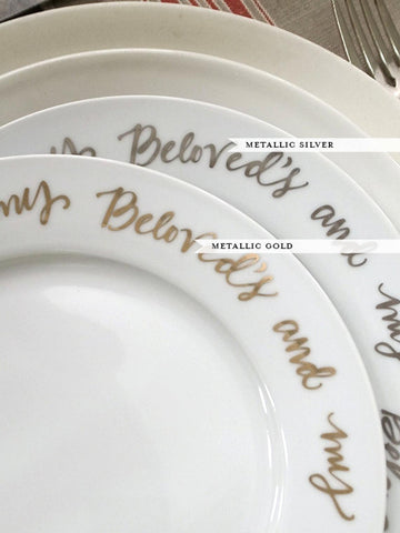 Wedding Calligraphy Cake Plates