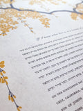Signature Ketubah Design (Cotton Paper) Falling Blossoms