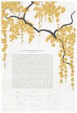 Signature Ketubah Design (Cotton Paper) Falling Blossoms