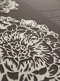 Ketubah Papercut - Peonies (Classic Design)