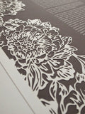 Ketubah Papercut - Peonies (Classic Design)