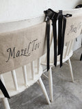 Mazel Tov Simcha Chair Backings (burlap) - Free Shipping