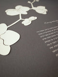 Ketubah Papercut - Orchid Branch (Classic Design)