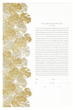 Ketubah Papercut - Tropical Flora (Metallic Border)