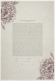 Signature Ketubah Design (Washi Paper) Peony Corner