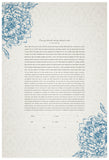 Signature Ketubah Design (Cotton Paper) Peony Corner