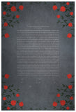 Signature Ketubah Pomegranate Branches on Washi Paper