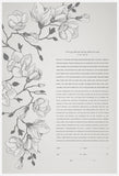 Signature Ketubah - Southern Magnolias on Bookcloth