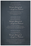 Quaker Marriage Certificate - Folk Garland (chalkboard slate blue/tea pink flowers)